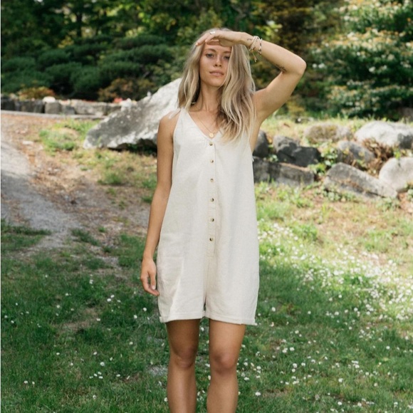 Jackson Rowe Pants - JACKSON Rowe Spirit Romper in Milk | small